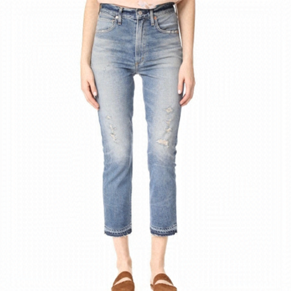 Citizens of Humanity Dree Crop High Rise Slim Straight Jeans - Picture 1 of 11